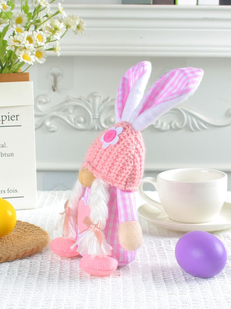 1pc Polyester Gnome Decoration, Rabbit Design Decorative Gnome For Party - Multicolor - View 4