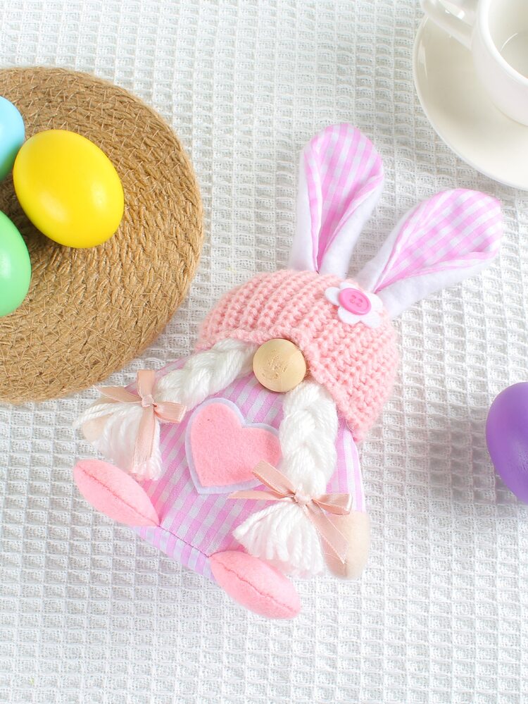1pc Polyester Gnome Decoration, Rabbit Design Decorative Gnome For Party - Multicolor - View 5