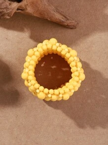 1入組波西米亞誇張串珠手鏈適用於女士日常裝飾 - 黃色 - 查看 2