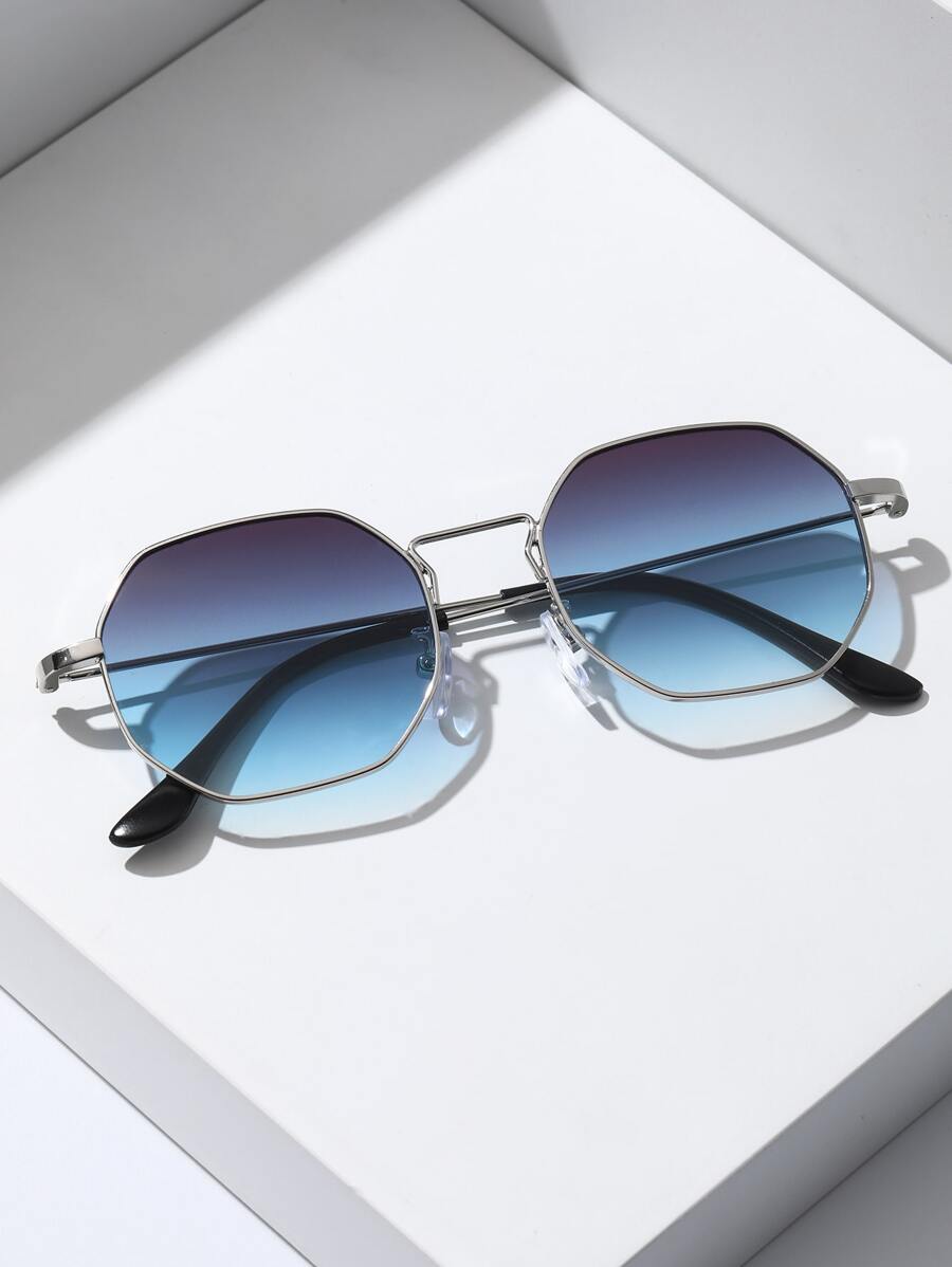 1 件男士时尚几何金属装饰眼镜波西米亚风优雅适合夏季海滩度假、户外、旅行返校时尚学院风