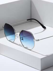 1 件男士时尚几何金属装饰眼镜波西米亚风优雅适合夏季海滩度假、户外、旅行返校时尚学院风 - 漸層 - 查看 5