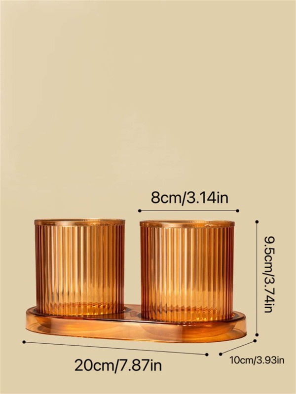 1pc 2 In 1 Plastic Bathroom Tumbler, Portable Clear Gargle Cup For