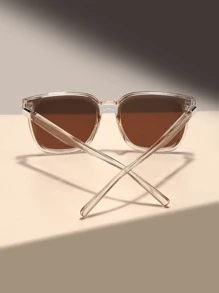 1 件男女通用方形时尚太阳镜，适合街头风格、旅行、度假、运动、驾驶、节日、郊游、夏季配饰、家庭出游、防紫外线、高尔夫、徒步旅行、优雅装扮、度假氛围、锻炼、派对、户外活动、街头风格、钓鱼、假日、防晒、度假