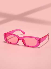 1副男女通用方形时尚太阳镜，适合外出、旅行、夏季配饰、运动风、驾驶、节日、海滩、电子音乐节、度假、家庭出游、高尔夫、徒步旅行、优雅装扮、街头风配饰、度假氛围、运动、派对、户外活动、街头风、钓鱼、假日、假期。 - 玫紅色 - 查看 1