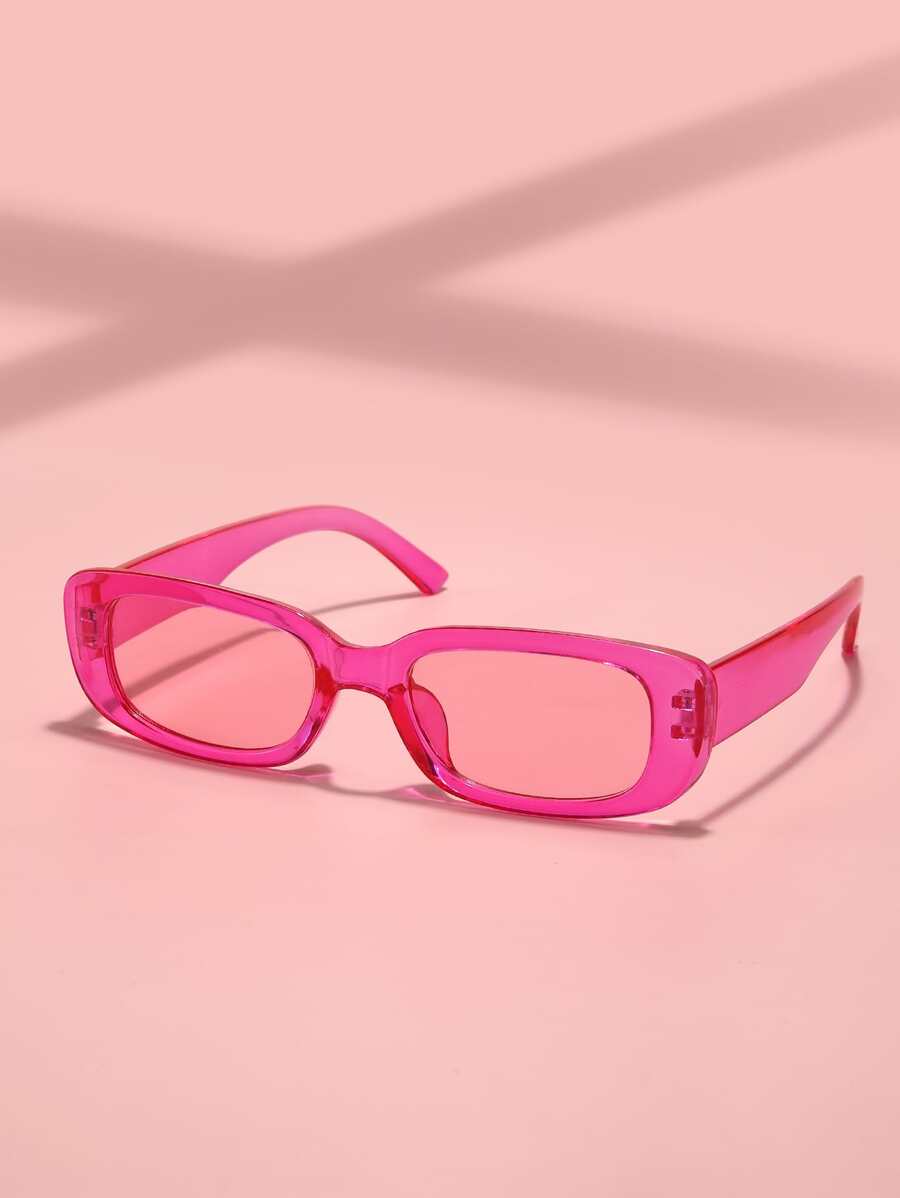 1副男女通用方形时尚太阳镜，适合外出、旅行、夏季配饰、运动风、驾驶、节日、海滩、电子音乐节、度假、家庭出游、高尔夫、徒步旅行、优雅装扮、街头风配饰、度假氛围、运动、派对、户外活动、街头风、钓鱼、假日、假期。 - 玫紅色 - 查看 1