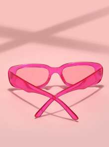 1副男女通用方形时尚太阳镜，适合外出、旅行、夏季配饰、运动风、驾驶、节日、海滩、电子音乐节、度假、家庭出游、高尔夫、徒步旅行、优雅装扮、街头风配饰、度假氛围、运动、派对、户外活动、街头风、钓鱼、假日、假期。 - 玫紅色 - 查看 4