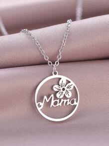 1 Thép Không Gỉ Thời Trang Hoa & Chữ Trang Trí Vòng Tròn Vòng Tay Nữ Cho Ngày Của Mẹ Tặng - Bạc - Xem 2
