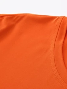 Manfinity Hypemode 男士幾何印花T恤 - 橘色 - 查看 4