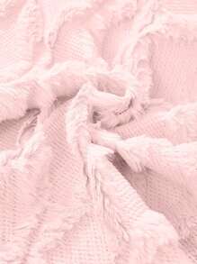 1pc Pink Cushion Cover Without Filler, Soft Throw Pillow Cover, Pillow Insert Not Include, For Sofa, Living Room - Pink - View 3