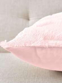1pc Pink Cushion Cover Without Filler, Soft Throw Pillow Cover, Pillow Insert Not Include, For Sofa, Living Room - Pink - View 4