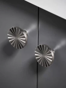 1pc Plastic Drawer Knob, Modern Flower Design Drawer Handle For Home - Gold - View 1