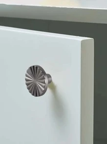 1pc Plastic Drawer Knob, Modern Flower Design Drawer Handle For Home - Gold - View 2
