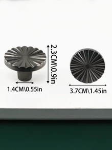 1pc Plastic Drawer Knob, Modern Flower Design Drawer Handle For Home - Gold - View 3