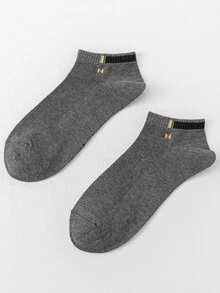 5pairs Men Letter Graphic Casual Style Ankle Socks For Daily Life