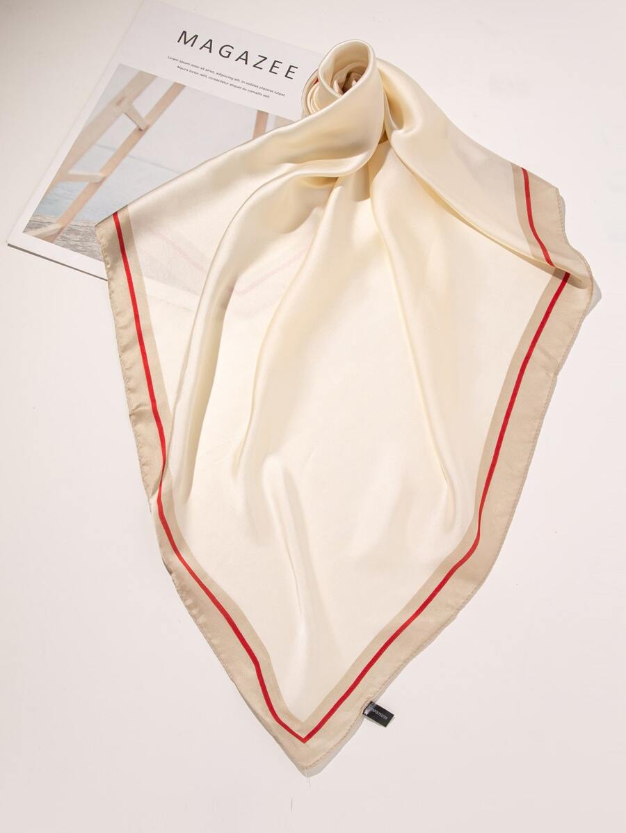 1入組套女式幾何圖案休閒風格日常生活用頭巾 - 米色 - 查看 1