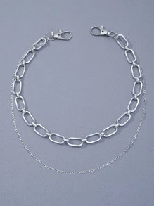 1pc Men Minimalist Layered Fashionable Trouser Chain For Pants Decoration - Silver - View 2