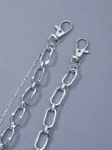 1pc Men Minimalist Layered Fashionable Trouser Chain For Pants Decoration - Silver - View 3