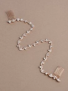 1 Nữ Kim Cương Giả Trang Trí Quyến Rũ Tóc Cô Dâu Cho Tiệc Cưới - Vàng - Xem 1