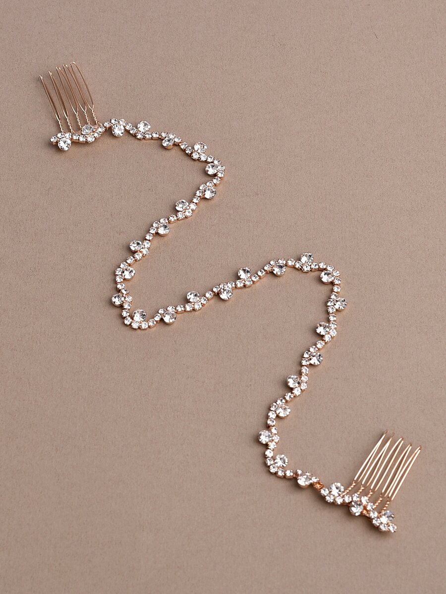 1 Nữ Kim Cương Giả Trang Trí Quyến Rũ Tóc Cô Dâu Cho Tiệc Cưới - Vàng - Xem 1