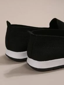 女士休闲百搭舒适极简跑步鞋 - 黑色 - 查看 2