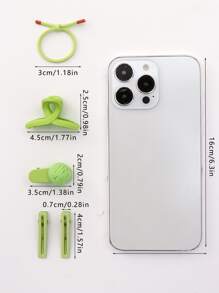 8入組女士打結細節休閒頭髮適用於日常 - 綠色 - 查看 3