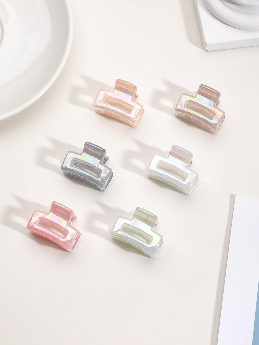 6pcs Women Square Design Fashionable Hair Claw, For School Street Claw Clips Hair Clips Hair Jaw Clip Hair Clamps Hair Clutch Hair Catcher Clip Fall Winter Hair Accessories For Women For Vacation Outfits Woman