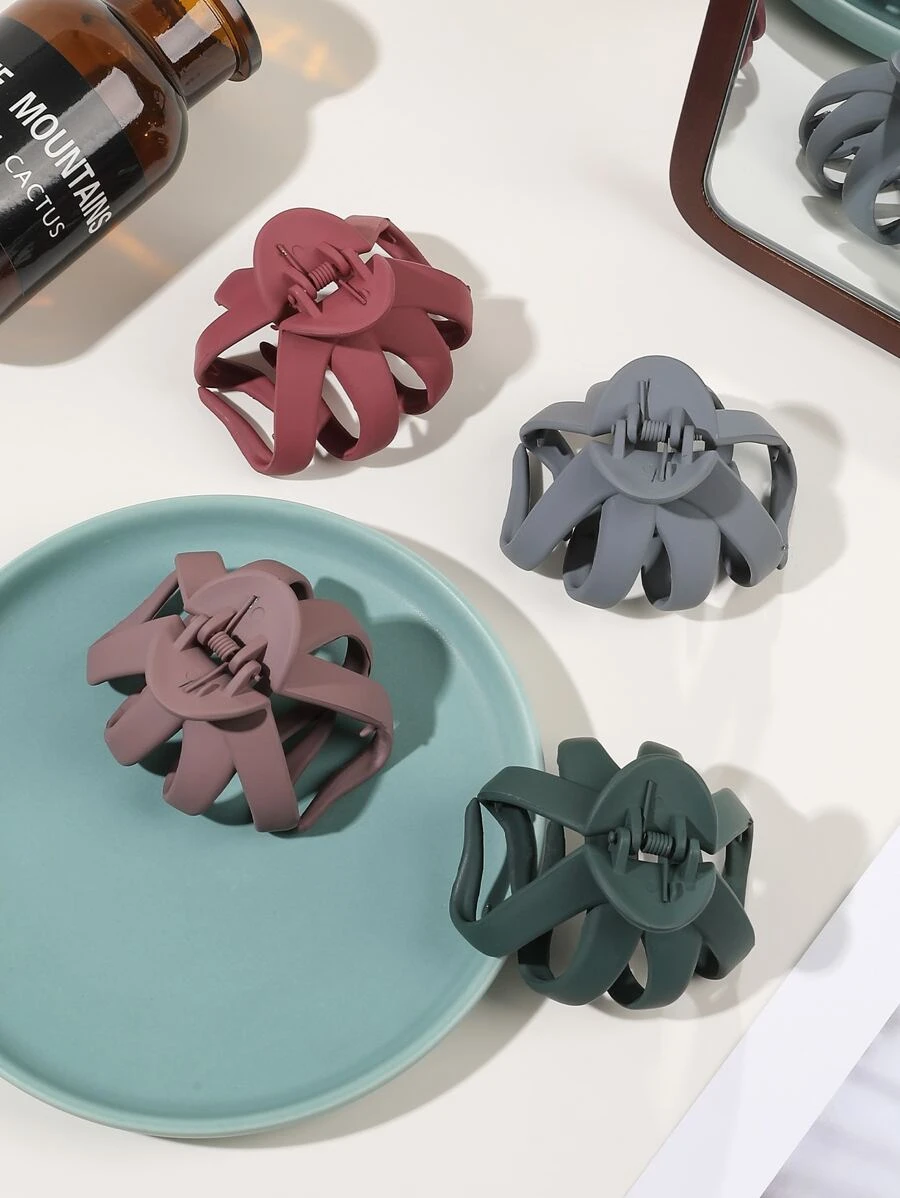 4pcs Women Minimalist Casual Hair Claw, For Daily Life Claw Clips Hair Clips Hair Jaw Clip Hair Clamps Hair Clutch Hair Catcher Clip, School Stuff, College Fall Winter Hair Accessories For Women For Vacation Outfits Woman