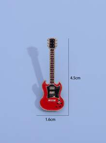 1pc Fashionable Zinc Alloy Musical Instrument Design Brooch For Women For Daily Decoration - Red - View 2