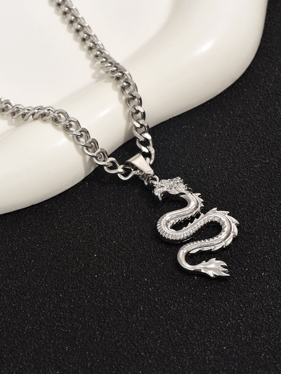 Personality Animal Lion Head Punk Luminous Glow In The Dark Lion Pendant Necklace With Stainless Steel Chain For Halloween Club - Foto 3