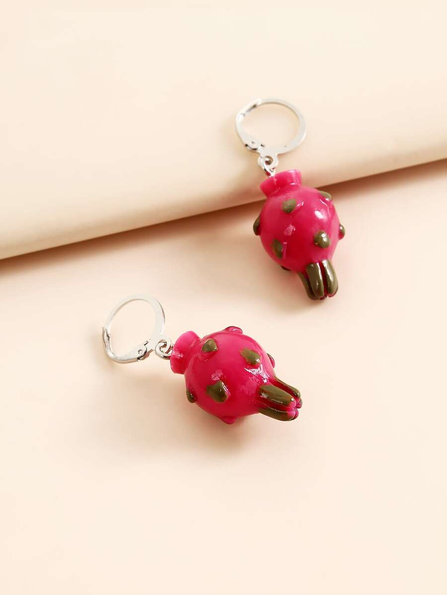 Bộ 2 Bông Tai Trái Cây Hoạt Hình - Đỏ - Xem 1