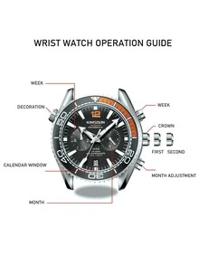 1pc Men Silver Zinc Alloy Strap Fashion Round Dial Mechanical Watch, For Daily Decoration - Silver - View 3