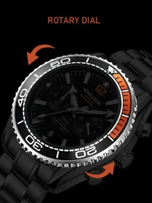 1pc Men Silver Zinc Alloy Strap Fashion Round Dial Mechanical Watch, For Daily Decoration - Silver - View 5