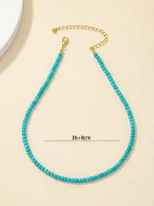 vòng cổ trang trí đính đá thời trang cho nữ để trang trí hàng ngày - Màu ngọc lam - Xem 3