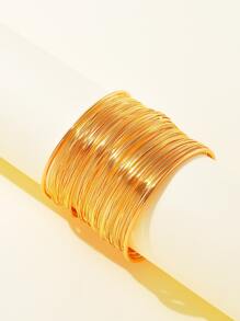 極簡素色手鐲 - 金黃色 - 查看 1