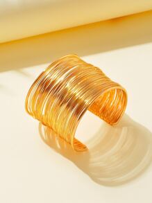 極簡素色手鐲 - 金黃色 - 查看 2