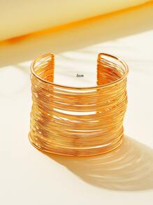 極簡素色手鐲 - 金黃色 - 查看 3