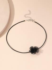 1pc Fashion Flower Decor Tattoo Choker For Women For Daily Decoration Valentines,Mom,Mother,Mother's Day,Gift