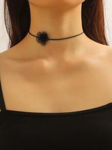 1pc Fashion Flower Decor Tattoo Choker For Women For Daily Decoration Valentines,Mom,Mother,Mother's Day,Gift