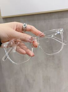1 cặp kính mát gọng hình học cho phụ nữ, kính mắt thường ngày, phụ kiện cho cuộc sống hàng ngày dành cho phụ nữ - Trong sáng - Xem 1