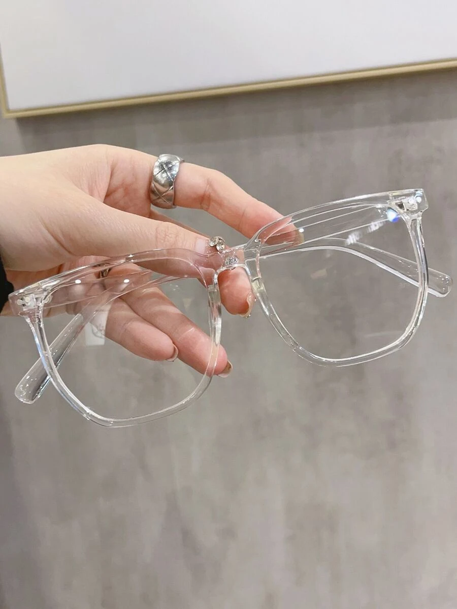 1 cặp kính mát gọng hình học cho phụ nữ, kính mắt thường ngày, phụ kiện cho cuộc sống hàng ngày dành cho phụ nữ - Trong sáng - Xem 1
