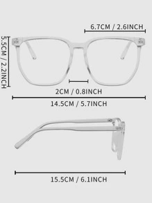1 cặp kính mát gọng hình học cho phụ nữ, kính mắt thường ngày, phụ kiện cho cuộc sống hàng ngày dành cho phụ nữ - Trong sáng - Xem 3
