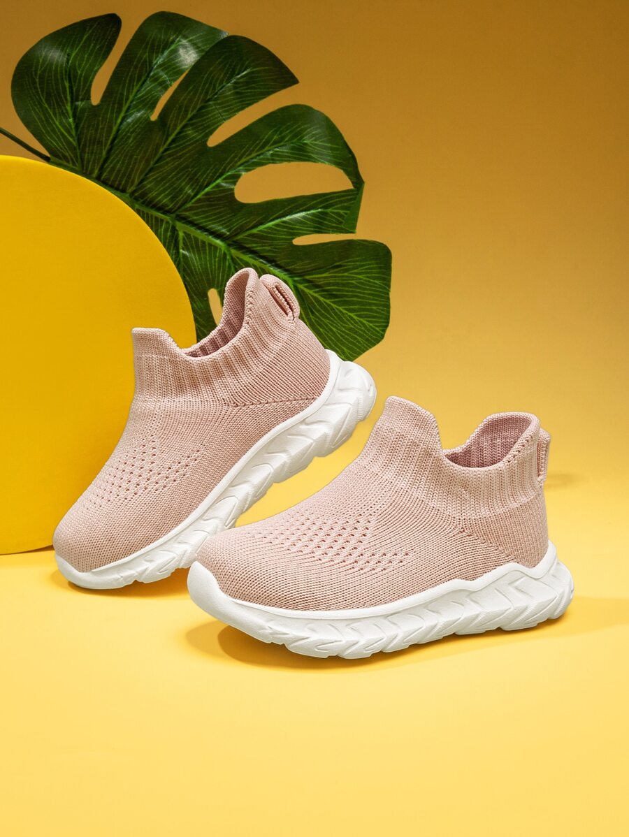 Chicas Zapatillas deportivas slip on minimalista de tela - Rosa vieja - Ver 1
