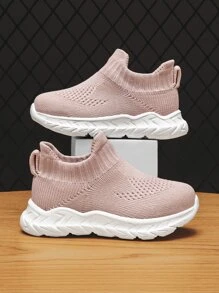 Chicas Zapatillas deportivas slip on minimalista de tela - Rosa vieja - Ver 6