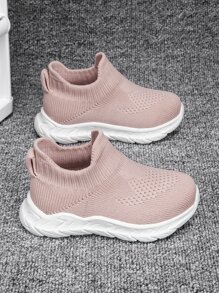 Chicas Zapatillas deportivas slip on minimalista de tela - Rosa vieja - Ver 8