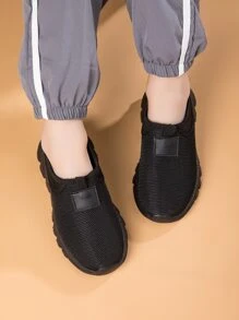 男孩織物一腳蹬運動鞋黑色