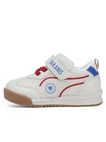 TARANIS Kids Letter Detail Striped Pattern Running Shoes, Fabric Lace-up Design Sneakers - Multicolor - View 4