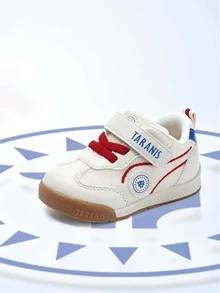 TARANIS Kids Letter Detail Striped Pattern Running Shoes, Fabric Lace-up Design Sneakers - Multicolor - View 6
