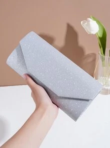 聚會用閃粉手拿包 - 銀色 - 查看 1