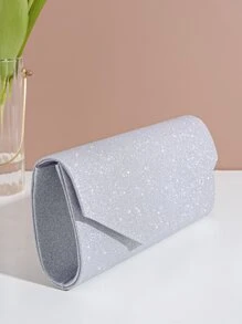 聚會用閃粉手拿包 - 銀色 - 查看 6