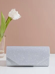 聚會用閃粉手拿包 - 銀色 - 查看 7